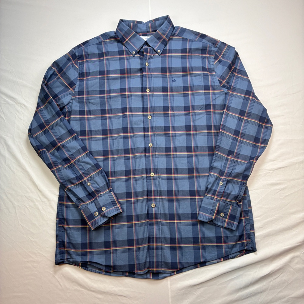 Southern Tide Costal Passage Blue Plaid Casual Button Down Shirt